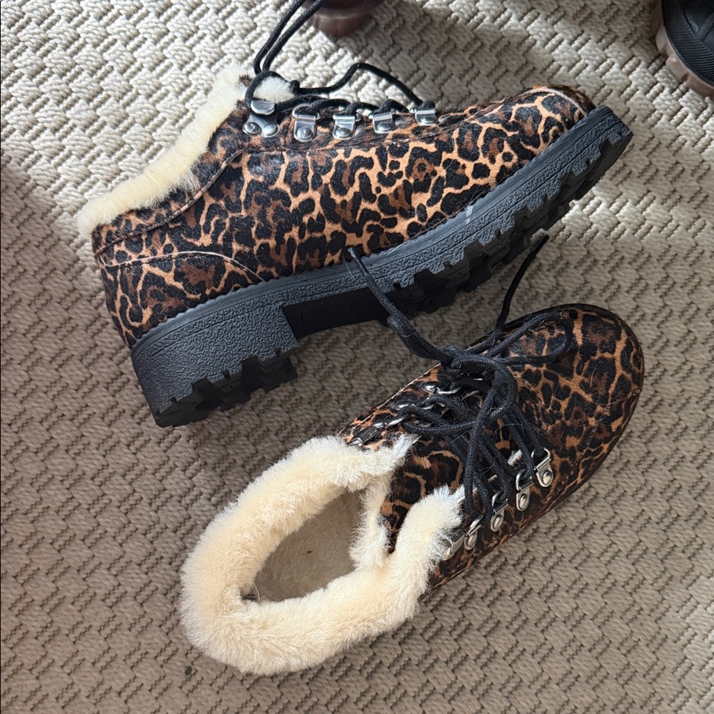 J Crew Nordic ankle boots in calf hair